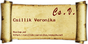 Csillik Veronika névjegykártya